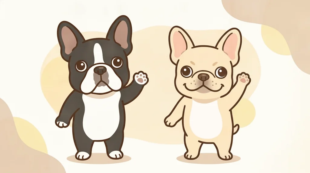 パドとクム（フレンチブルドッグ）のイラスト